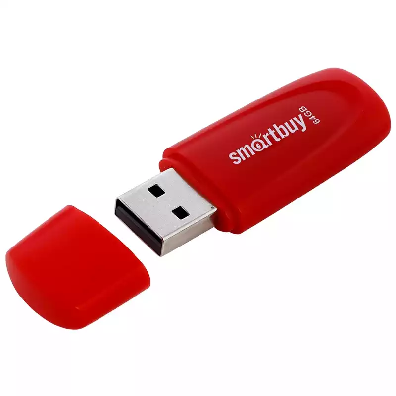 Память Smart Buy "Scout" 64GB, USB 2.0 Flash Drive, красный,350462,SB064GB2SCR