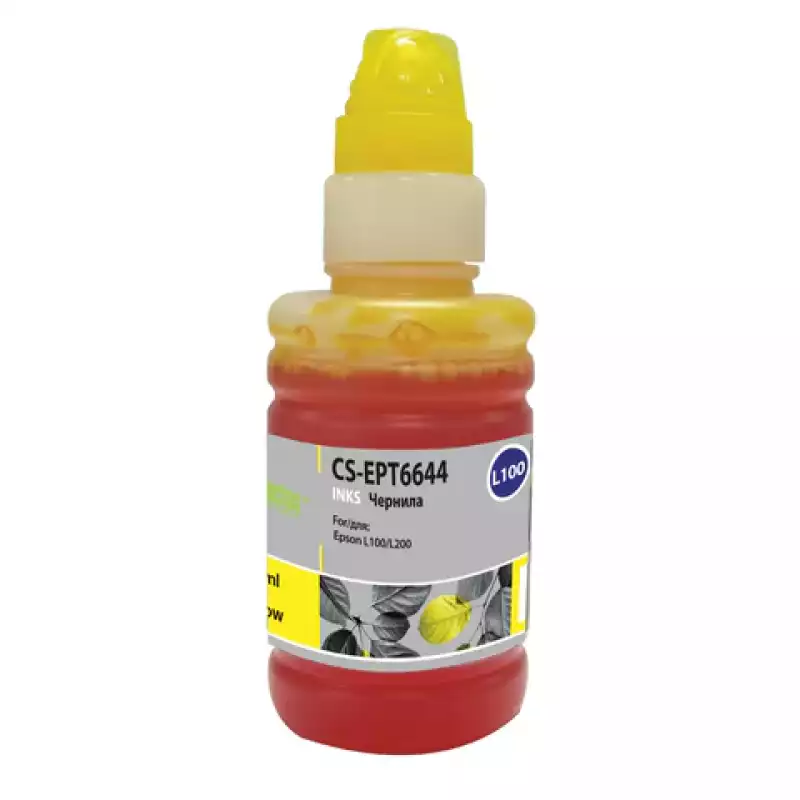 Чернила CACTUS (CS-EPT6644) для СНПЧ EPSON L100/L110/L200/L210/L300, желтые, 0,1 л,