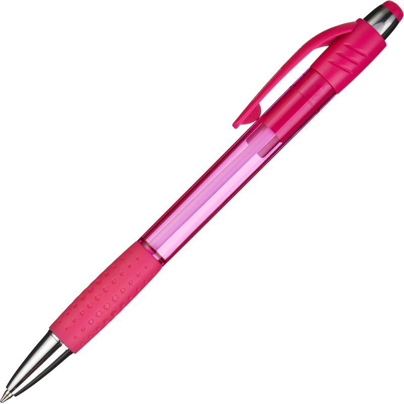 Ручка шариковая Attache Happy,розовый корпус,синяя, масляные чернила,389747
