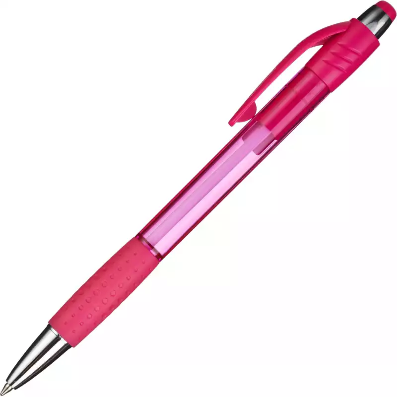 Ручка шариковая Attache Happy,розовый корпус,синяя, масляные чернила,389747