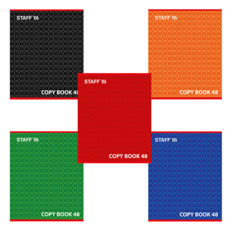 Тетрадь А5, 48 л., STAFF, линия, офсет №2 ЭКОНОМ, обложка картон, 