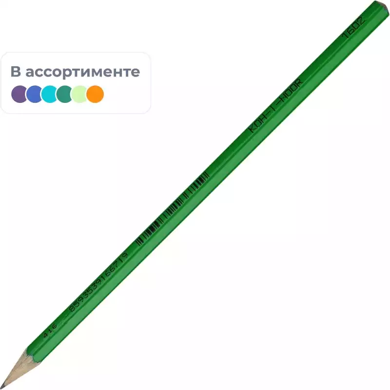 Карандаш ч/г, HB (ТМ), дерево, заточ., шестигранный, ассорти, без ластика, KOH-I-NOOR, ASTRA. 41792