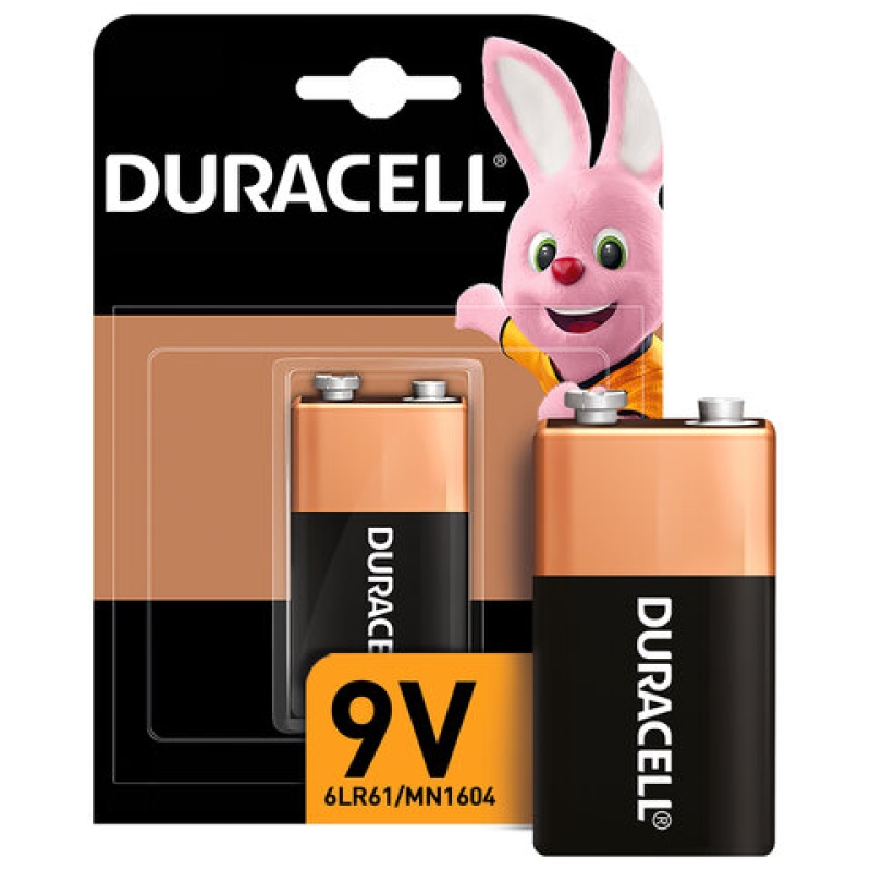 Батарейка DURACELL Basic, 6LR61 (КРОНА), Alkaline, 1 шт., в блистере, 9 В, 450427