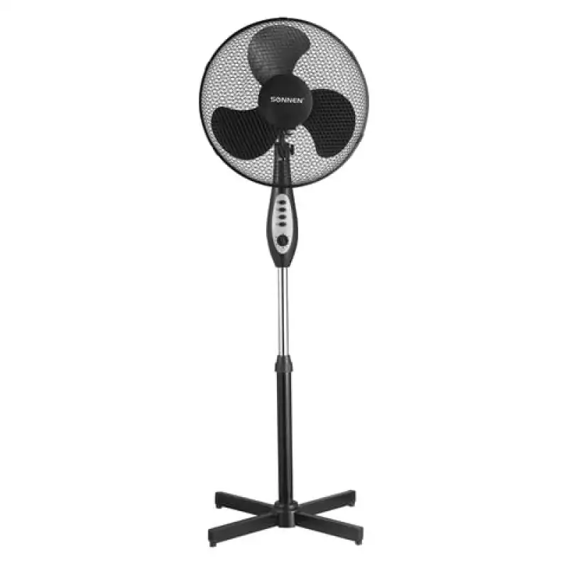 Вентилятор напольный SONNEN FS40-A55, d=40 см, 45 Вт, 3 скоростных режима, таймер, черный, 451035