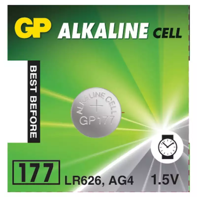 Батарейка GP Alkaline 177 (G4, LR626), алкалиновая, 1 шт., (отрывной блок), 177-2CY, 452223