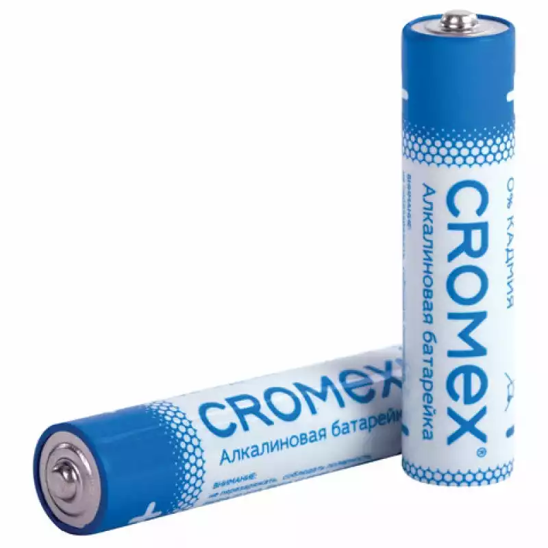 Батарейки алкалиновые "мизинчиковые" CROMEX Alkaline ААА(LR03, 24А), 455596