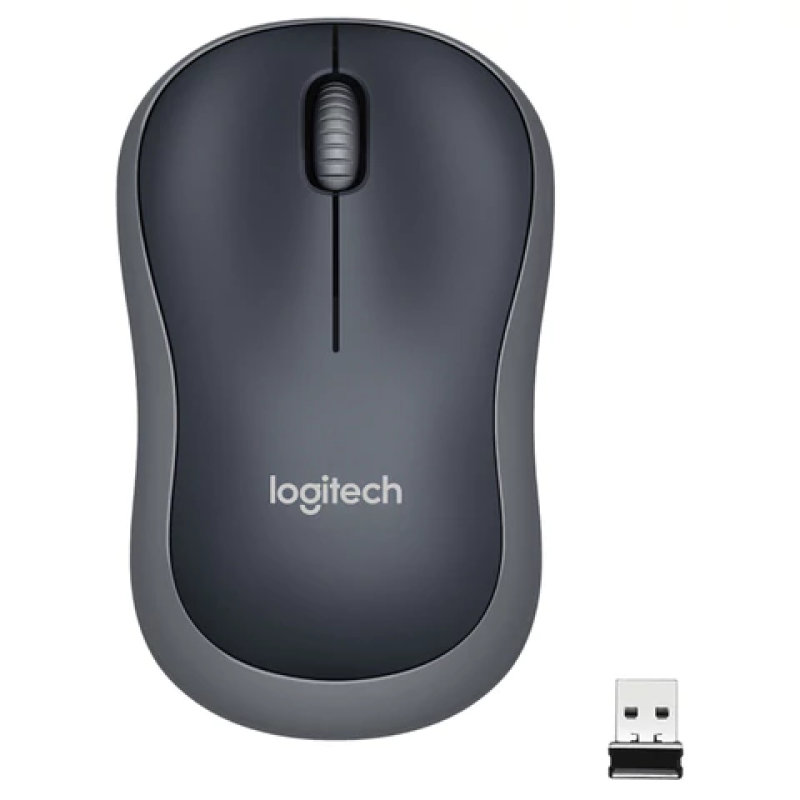Мышь беспроводная LOGITECH M185, 2 кнопки + 1 колесо-кнопка, оптическая, черно-серая,511453