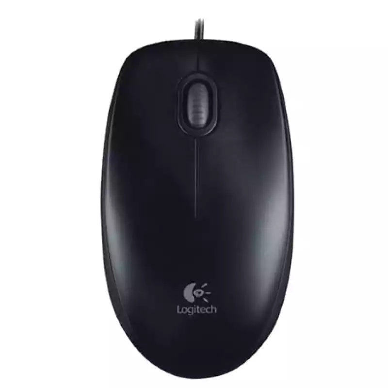Мышь проводная LOGITECH B100, USB, 2 кнопки + 1 колесо-кнопка, оптическая, черная, 511461