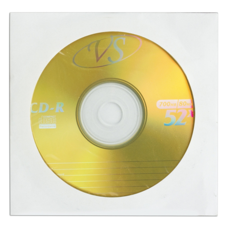 Диск CD-R VS, 700 Mb, 52х, бумажный конверт,511554