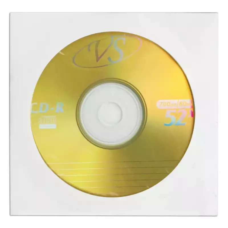 Диск CD-R VS, 700 Mb, 52х, бумажный конверт,511554