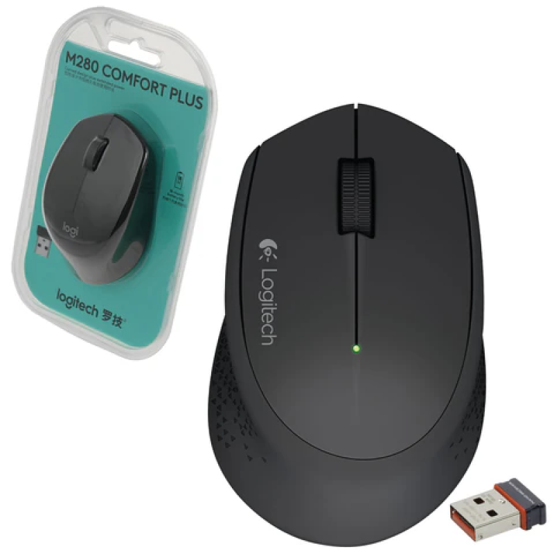Мышь беспроводная LOGITECH M280, 2 кнопки + 1 колесо-кнопка, оптическая, черная,511747