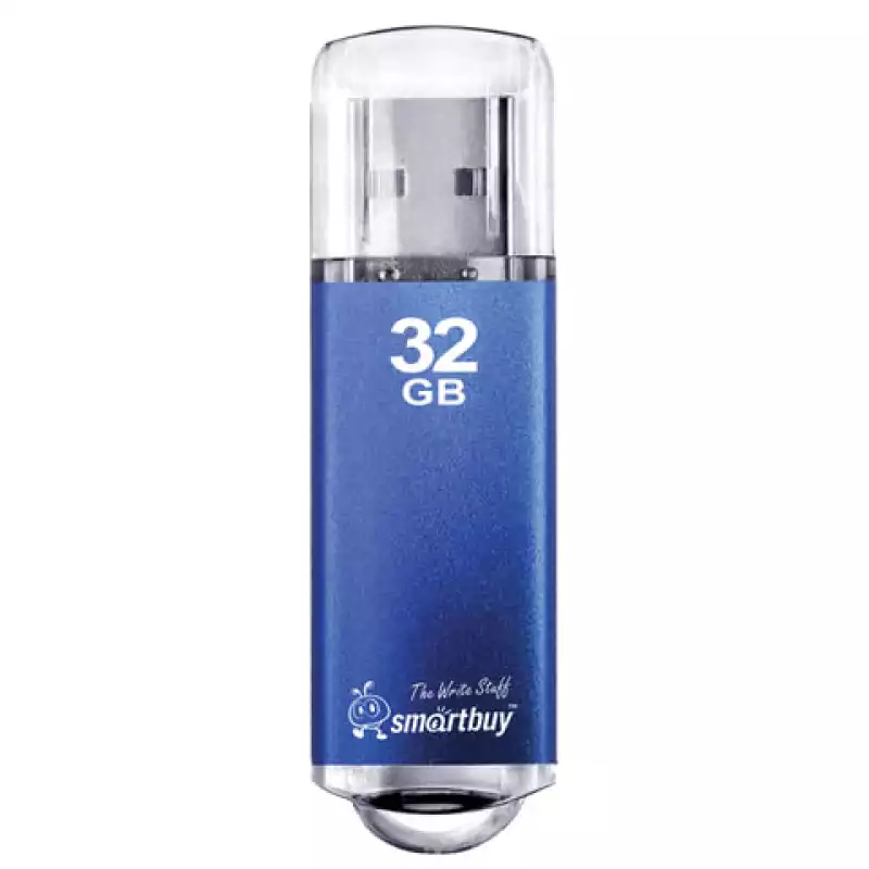 Флеш-диск 32 GB, SMARTBUY V-Cut, USB 2.0, металлический корпус, синий, SB32GBVC-B0, 512187