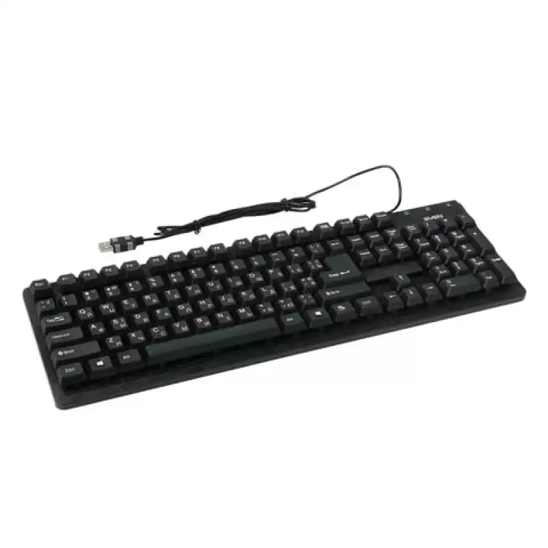 Клавиатура проводная SVEN Standard 301, USB, 104 клавиши, чёрная, SV-03100301UB, 512588