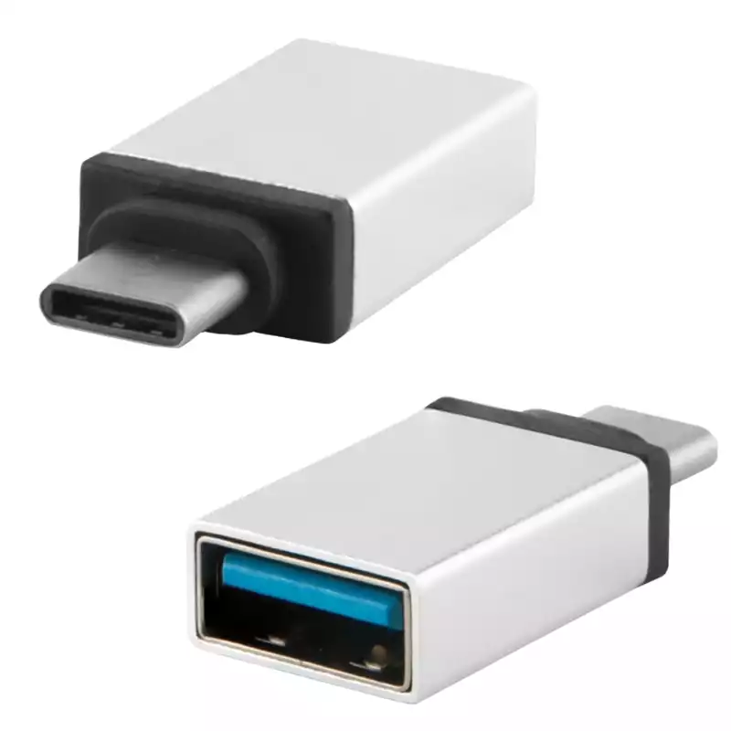 Переходник USB-TypeC RED LINE, F-M, для подключения портативных устройств, OTG, серый, 512693
