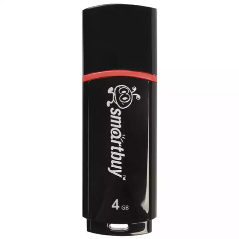 Флеш-диск 4 GB, SMARTBUY Crown, USB 2.0, черный, SB4GBCRW-K. 512763
