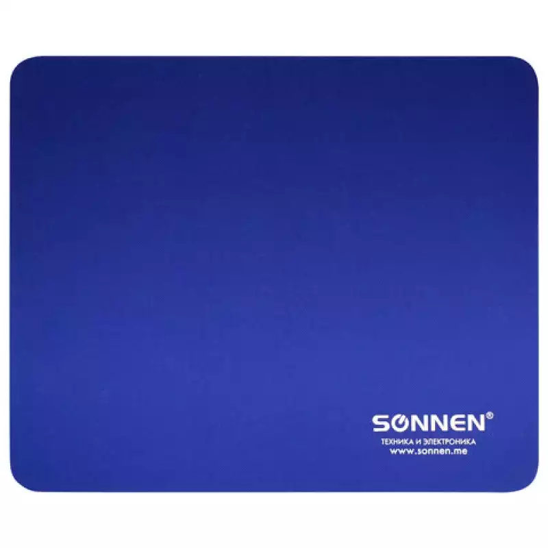 Коврик для мыши SONNEN "BLUE", резина + ткань, 220х180х3 мм, 513308
