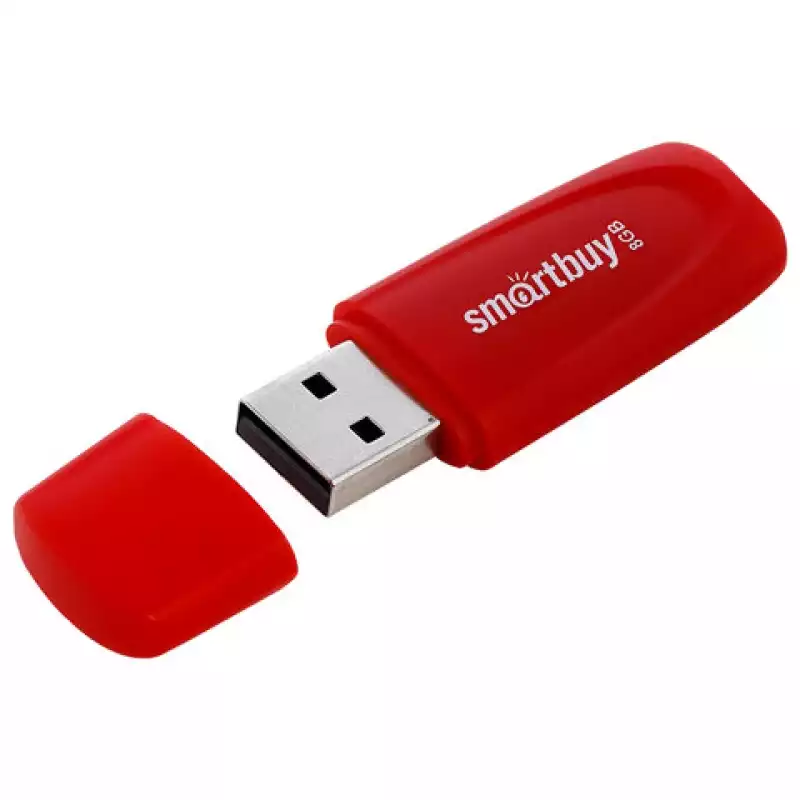 Флеш-диск 8 GB SMARTBUY Scout USB 2.0, красный, SB008GB2SCR, 513760