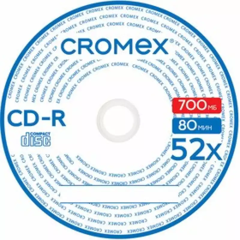 Диски CD-R CROMEX, 700 Mb, 52x, Bulk (термоусадка без шпиля), КОМПЛЕКТ 100 шт., 513779