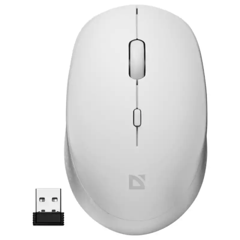 Мышь беспроводная DEFENDER Auris MB-027,USB,3 кнопки + 1колесо-кнопка,оптическая,белая,52028,513819
