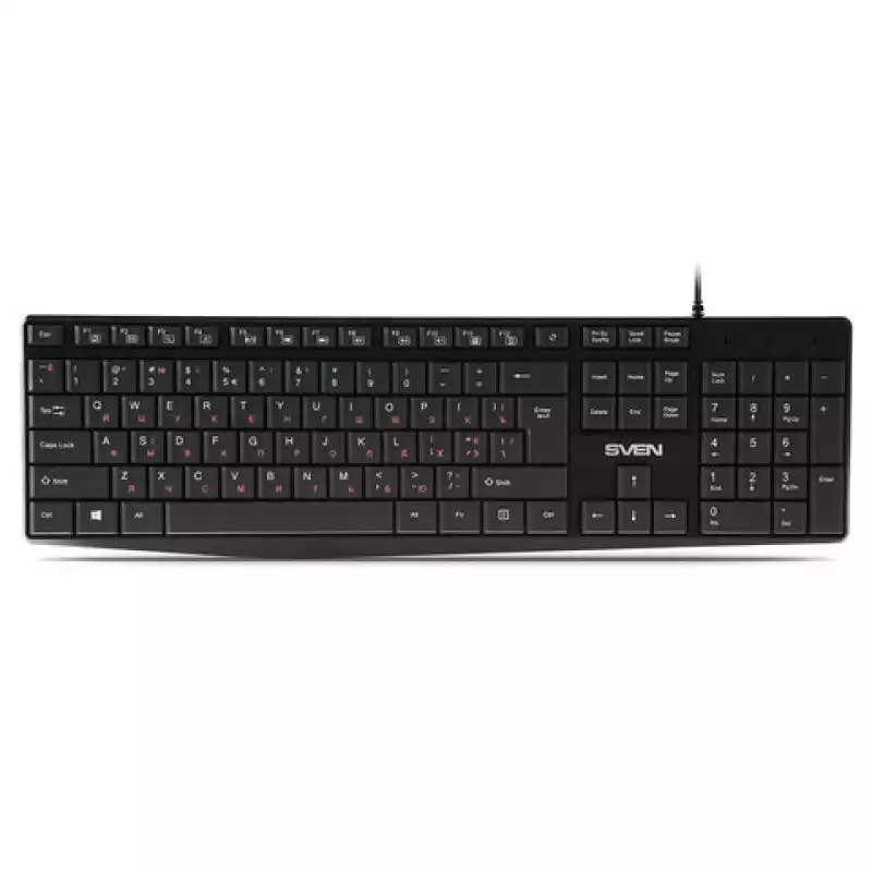 Клавиатура проводная SVEN KB-S305, USB, 105 кнопок, черная, SV-018801, 513837