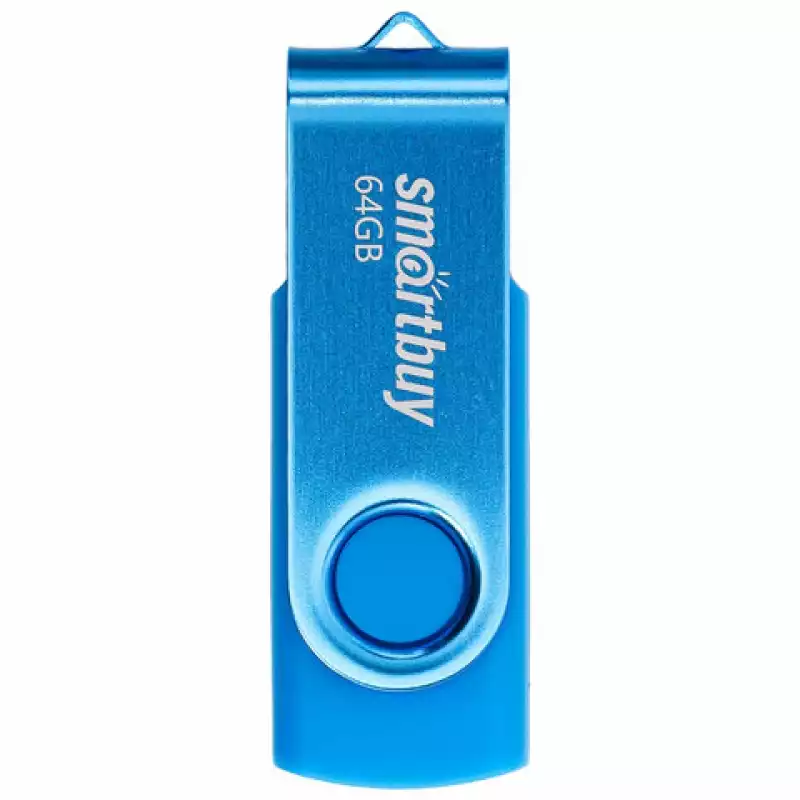 Флеш-диск 64 GB SMARTBUY Twist USB 2.0, синий, SB064GB2TWB,513910