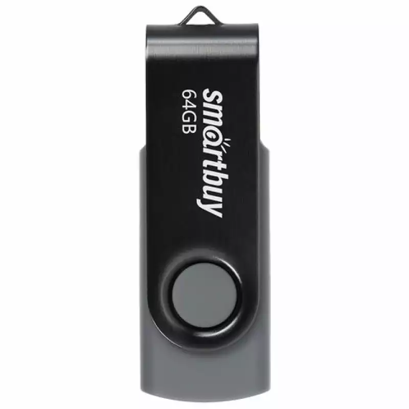 Флеш-диск 64 GB SMARTBUY Twist USB 2.0, черный, SB064GB2TWK,513911