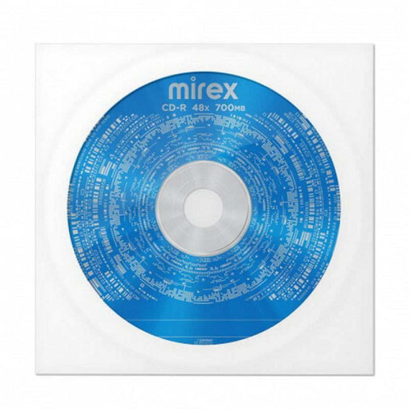 Диск CD-R MIREX, 700 Мб, 48x, бумажный конверт, 1 штука, UL120051A8C, 514021