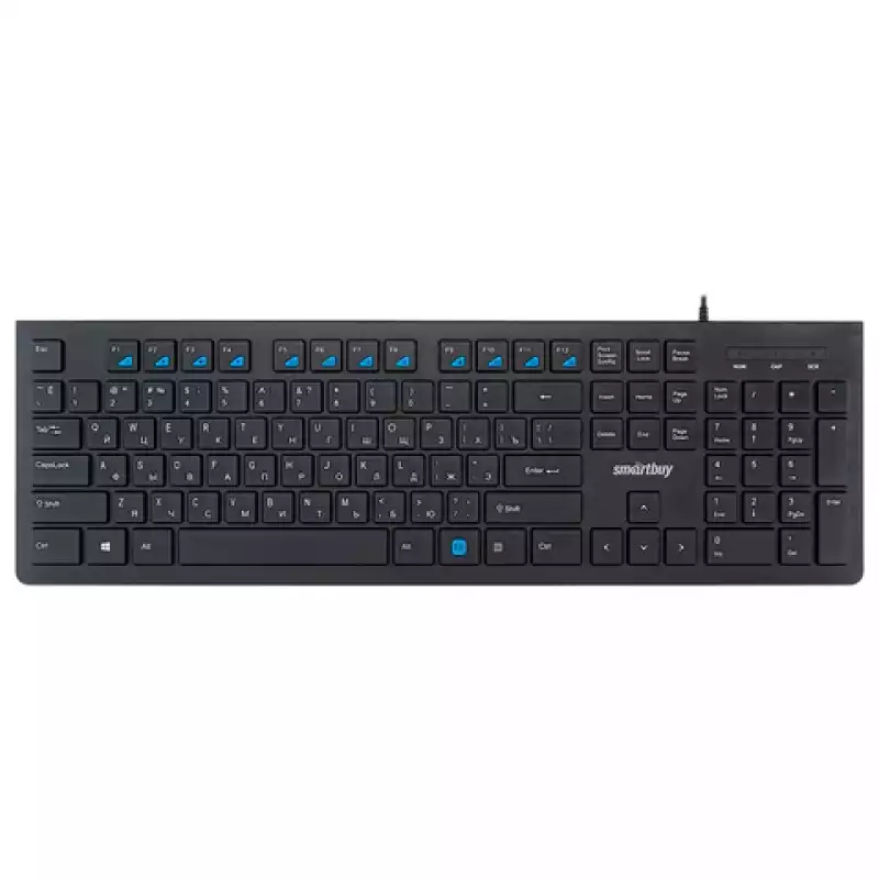 Клавиатура проводная SMARTBUY SLIM 206, USB, 104 клавиши, черная, SBK-206US-K, 514309