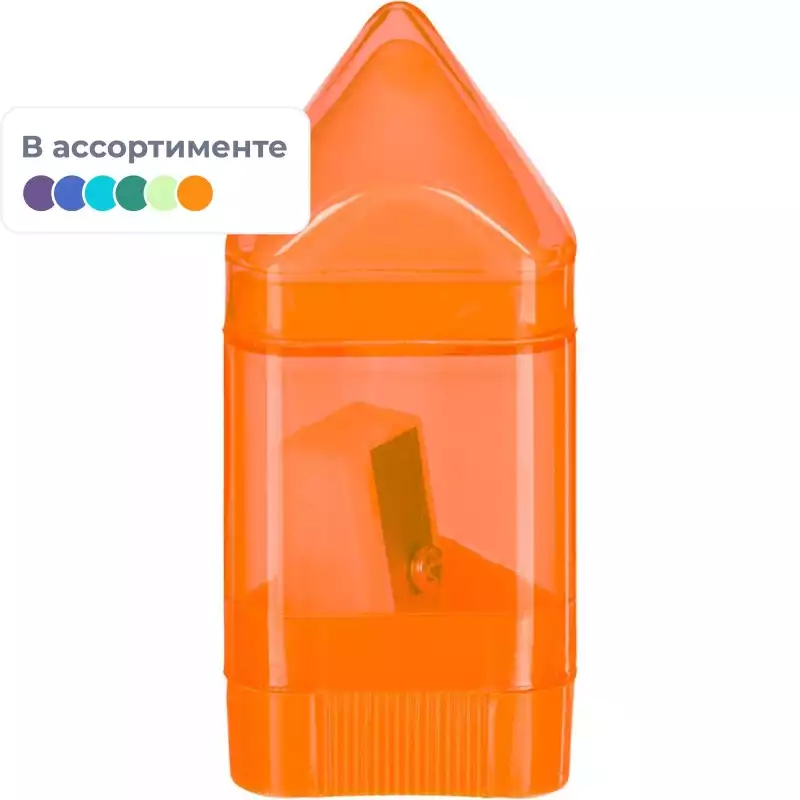 Точилка Attache Colorful! с контейнером 1отверстие с ластиком в асс, 563819