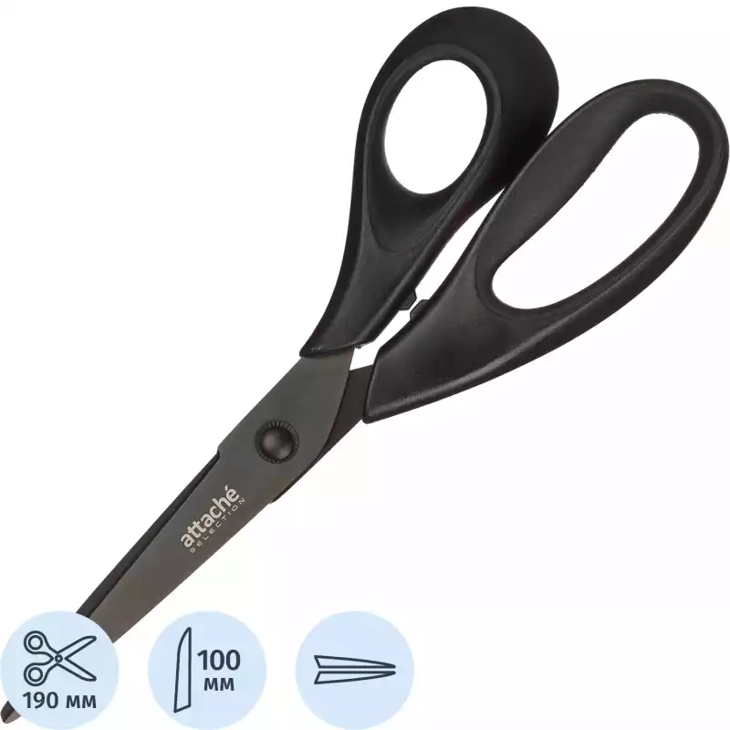 Ножницы Attache selection Jaguar 190 мм эргон.руч,покр.Titanium black,604061