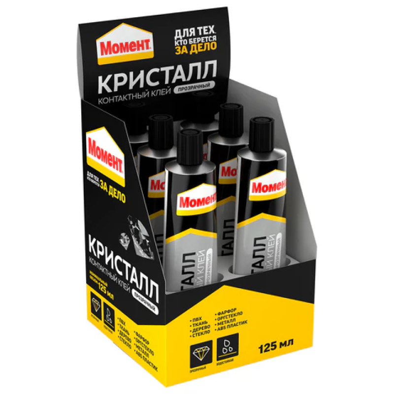 Клей универсальный МОМЕНТ Кристалл, 125 мл, в шоу-боксе, 605650