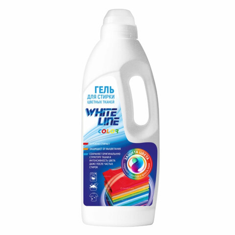 Гель для стирки цветных тканей 1 л, WHITE LINE Color, WL-01, 609023