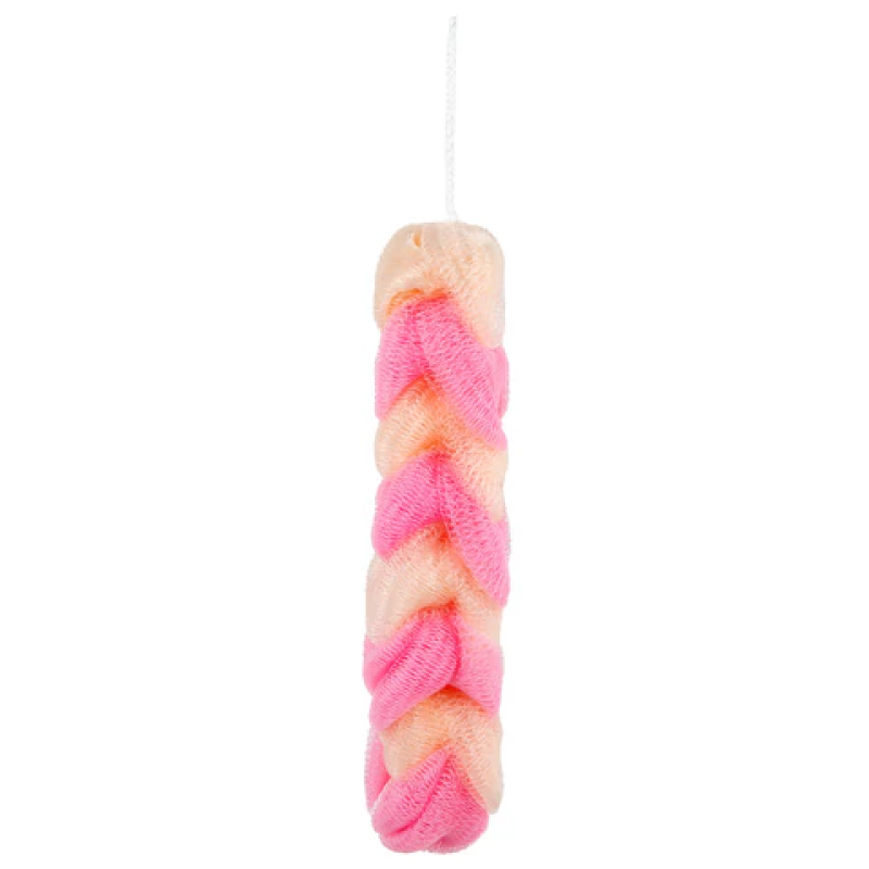 Мочалка для тела КОСИЧКА, нейлоновая, 70 г (27х5,5х5,5 см), ассорти, PLEASURE, 1135, 609170