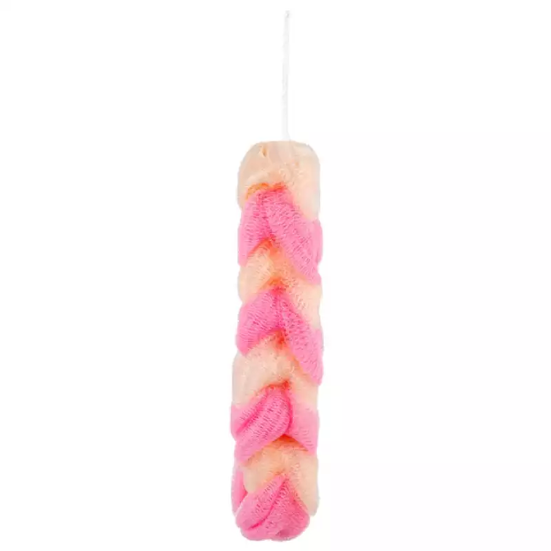 Мочалка для тела КОСИЧКА, нейлоновая, 70 г (27х5,5х5,5 см), ассорти, PLEASURE, 1135, 609170