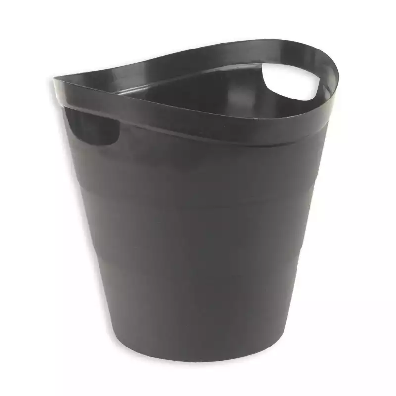 Корзина офисная 12л пластик, черная с ручками Uniplast КХУ-10, 62365