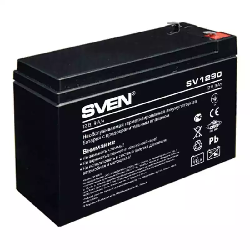 Батарея для ИБП SVEN SV 1290 (12V/9Ah) аккумуляторная, SV-0222009, 637844