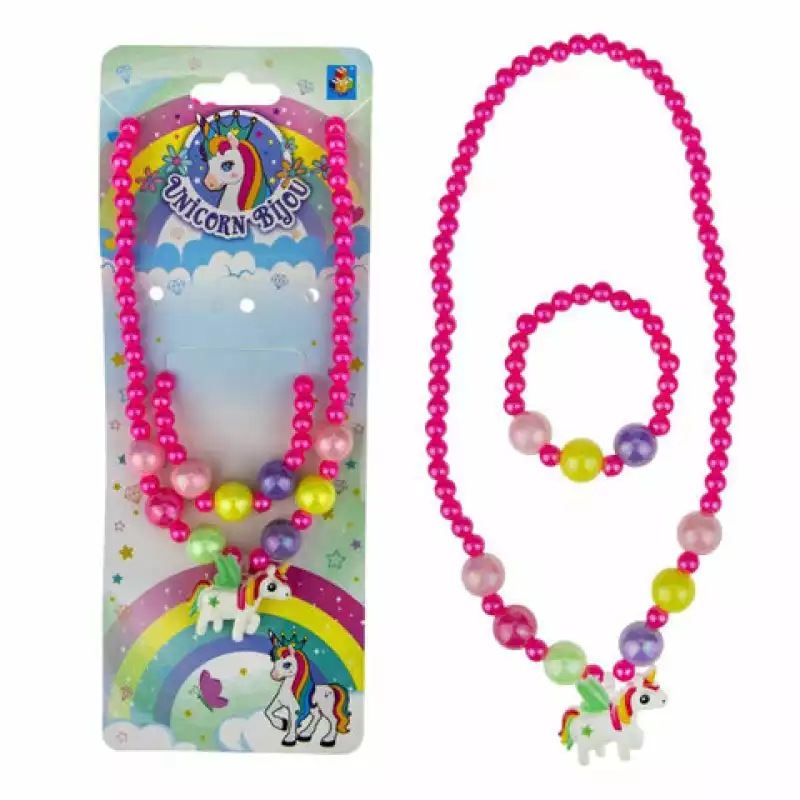 Украшения для девочек "Unicorn Bijou. ЕДИНОРОГ" НАБОР, бусы и браслет, 1TOY, Т19137, 666154