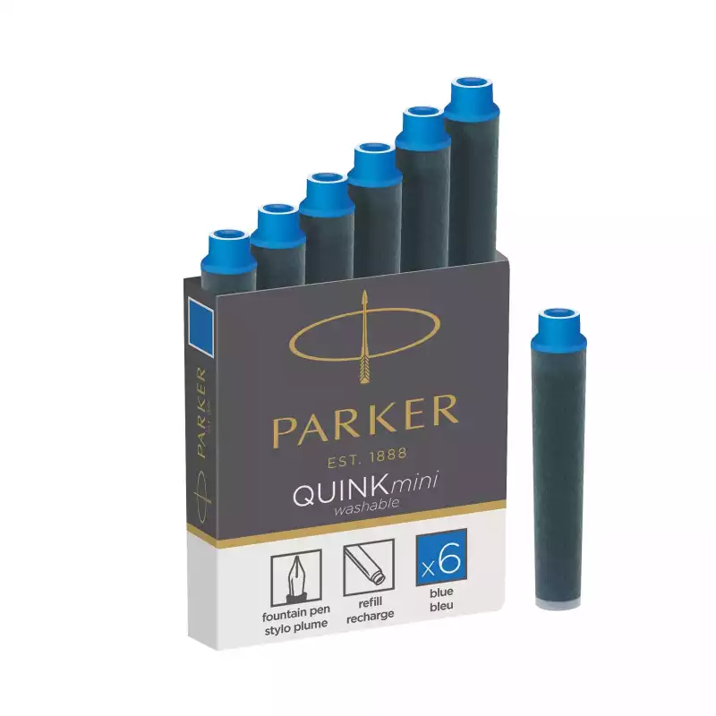 Чернильный картридж PARKER QUINK SHORT 0,5 мл синие,1шт, 1950409, 691266