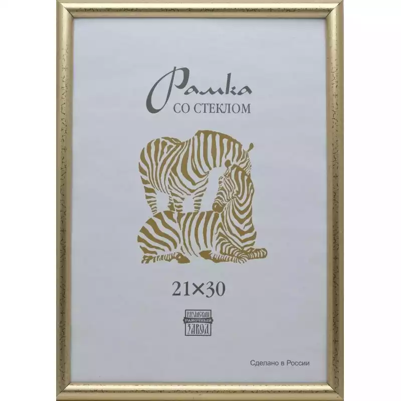 Рамка пластиковая А 4 золотого цвета 509, стекло 701497