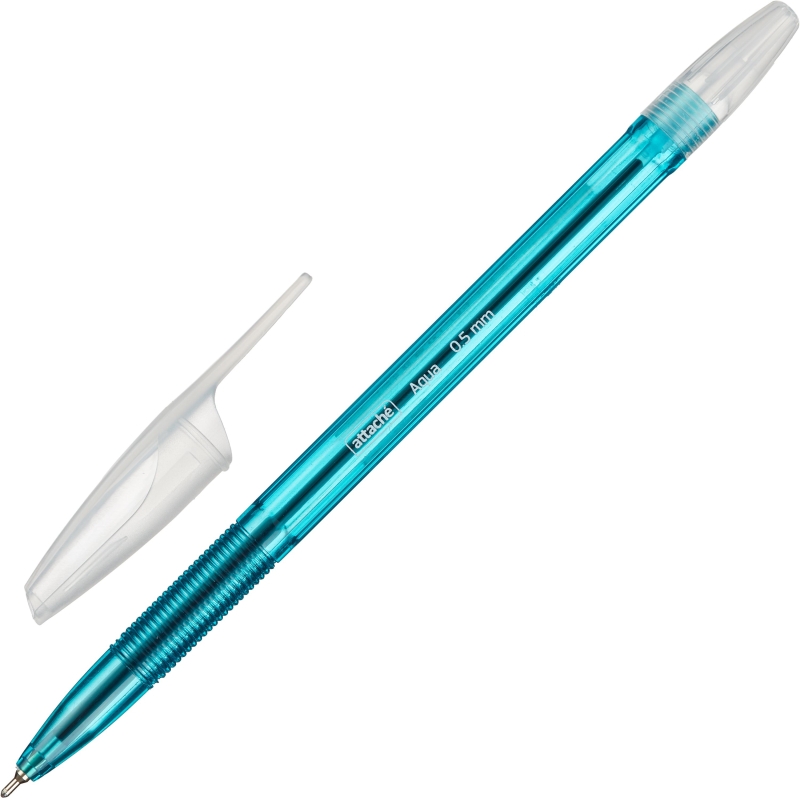 Ручка шариковая Attache Aqua, маслян, синий стерж, 709851