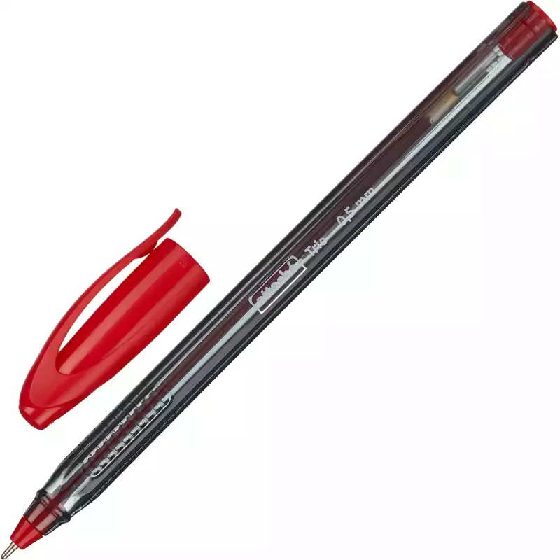 Ручка шариковая Attache Glide Trio 0,5мм, крас. масл, треуг, неавтом, 722457