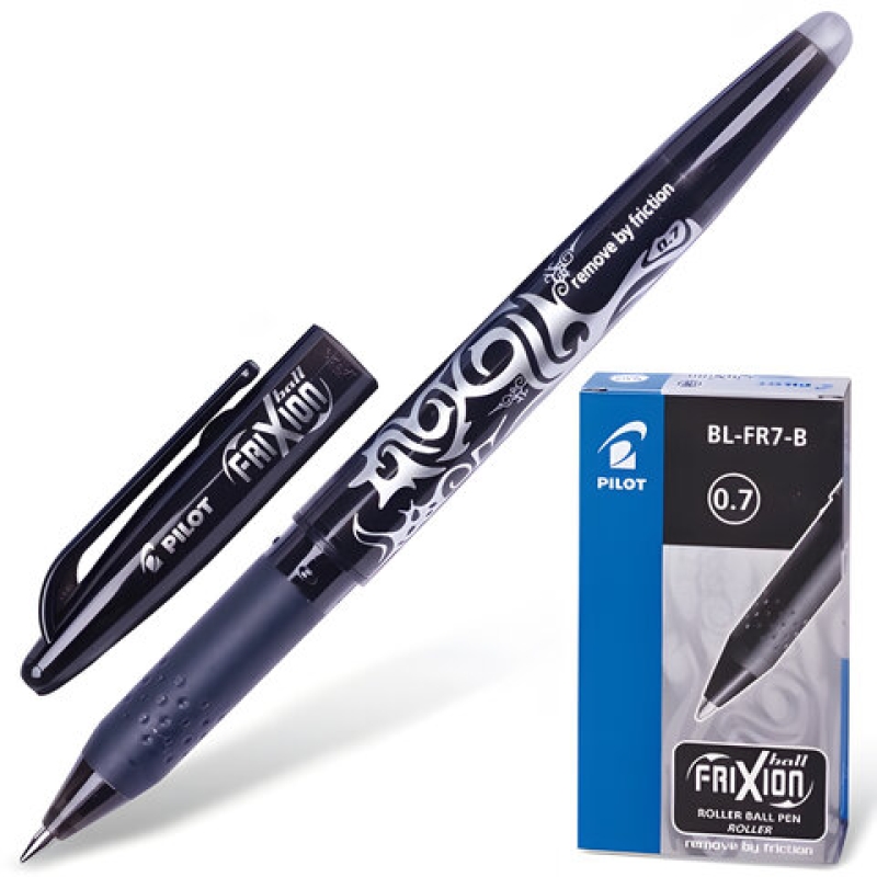 Ручка гелевая PILOT BL-FR7 Frixion резин.манжет черный 0,35мм Япония, 72662