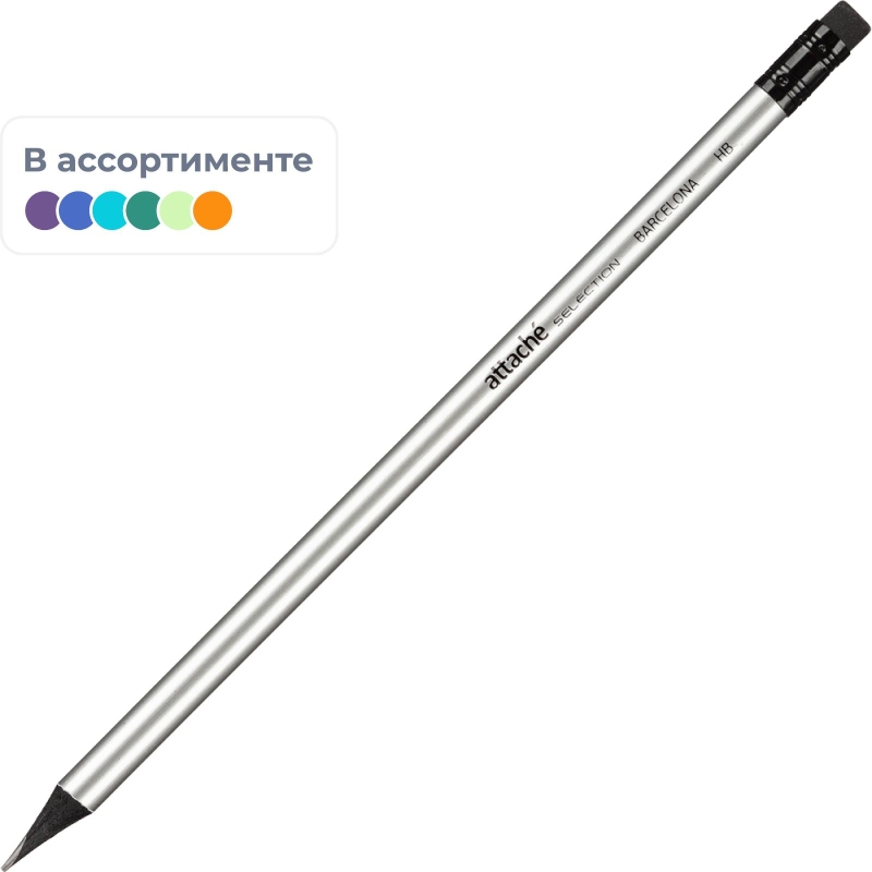 Карандаш чернографитный Attache Selection Barсelona, HB,с ласт.,золот.корп.,730852