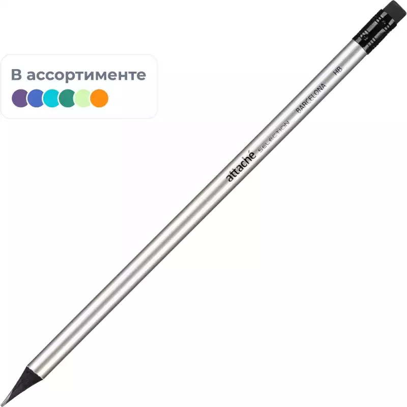 Карандаш чернографитный Attache Selection Barсelona, HB,с ласт.,золот.корп.,730852