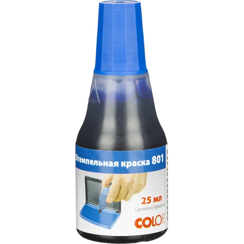 Штемпельная краска Colop, 25мл, синяя, 163220, 801/25 ml. с