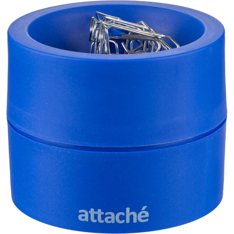 Скрепочница магнитная Attache, груглая, цвет синий, 809695