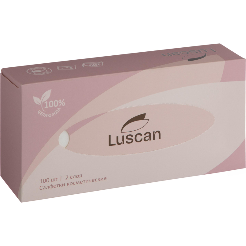 Салфетки косметические Luscan 2сл 100шт/уп белые 829267