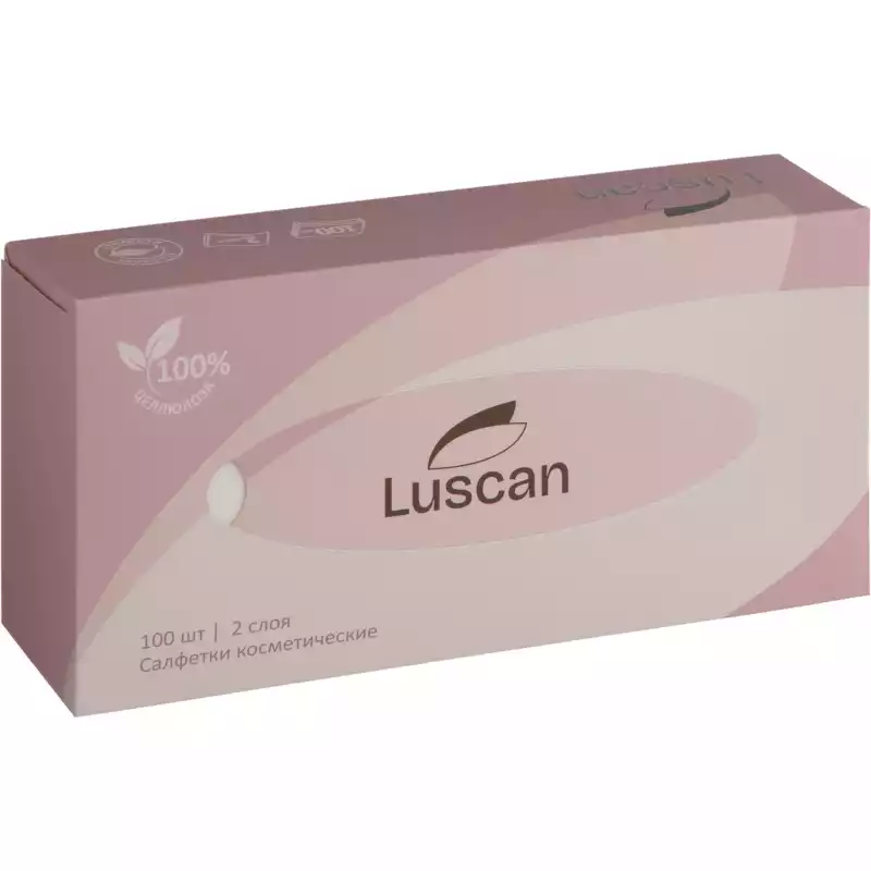 Салфетки косметические Luscan 2сл 100шт/уп белые 829267
