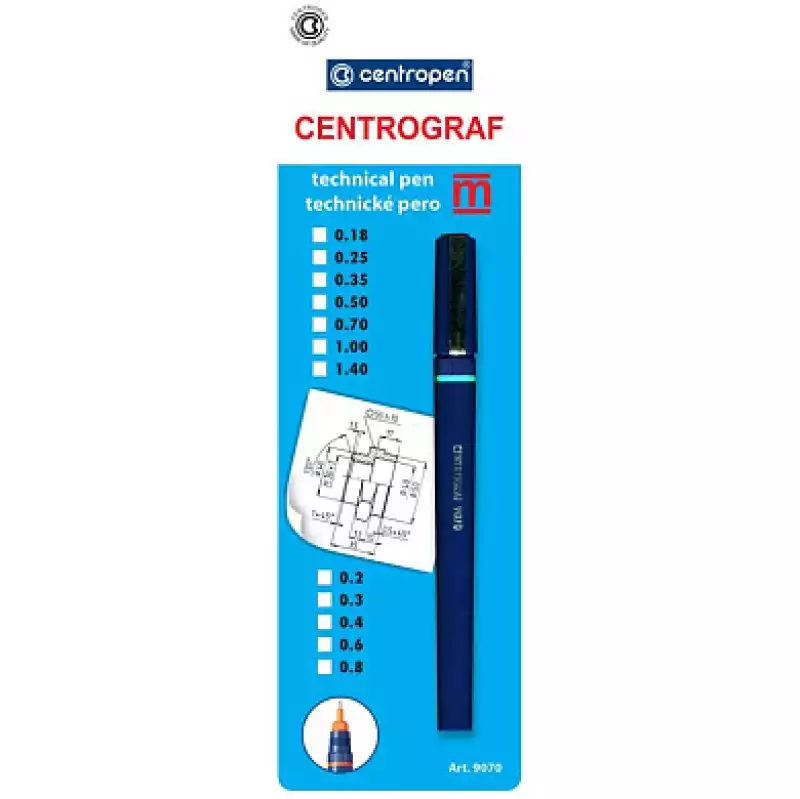 Рапидограф Centropen 0,25мм., блистер, 021097, 890709525/890709625