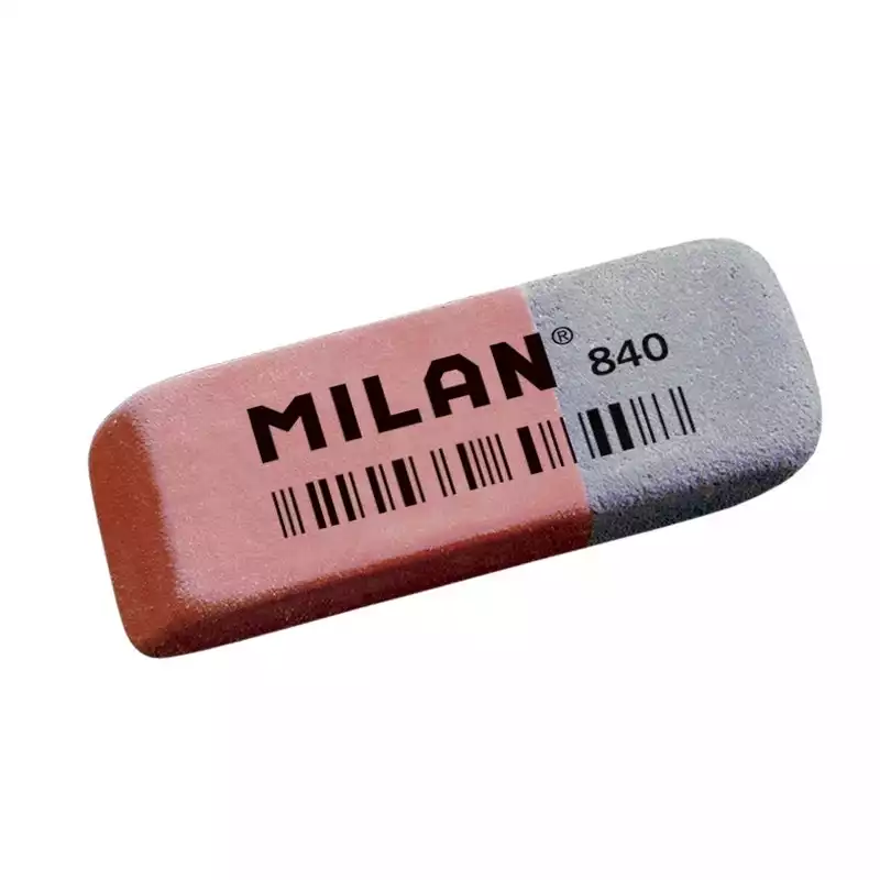 Ластик каучуковый Milan 840 комбинир. для стирания чернил и графита, 973188